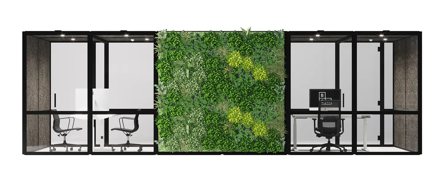 kantoor ideeën is je bedrijfsruimte in te richten met kantoorunits met planten - Planeka