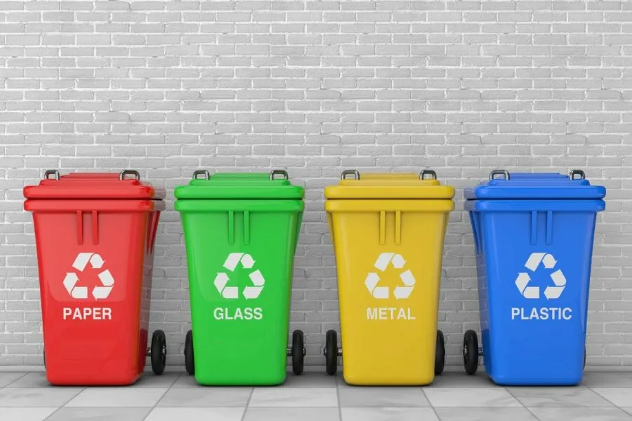 Ecologisch kantoor met afvalscheiding
