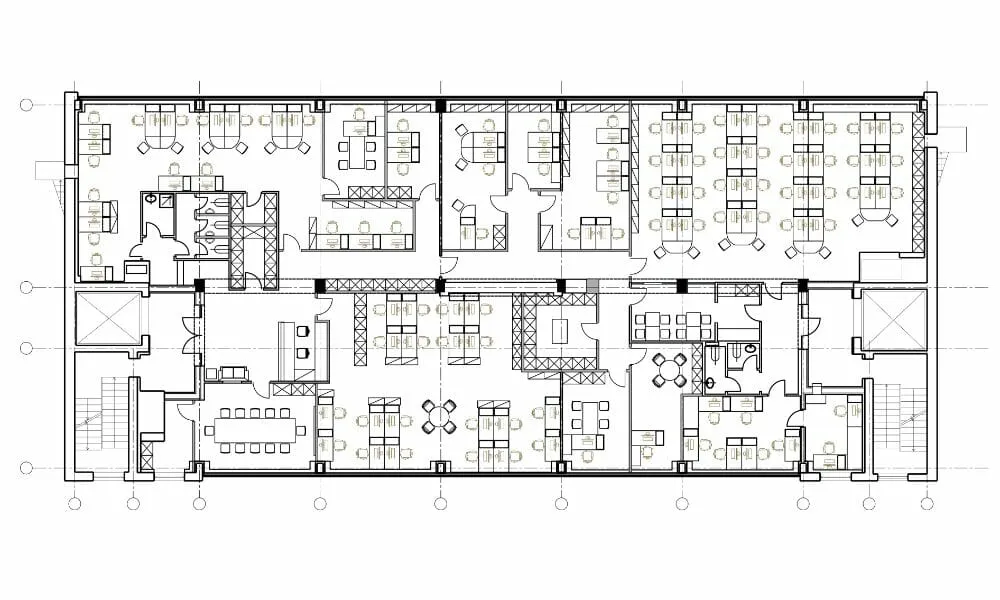 Hybride kantoorplan