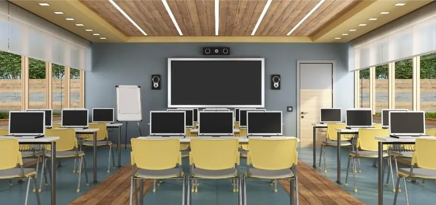 Modern klaslokaal inrichten met computer