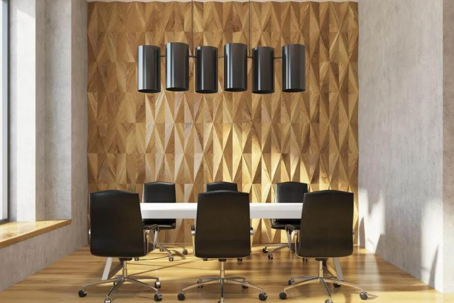 Moderne hanglamp in vergaderzaal