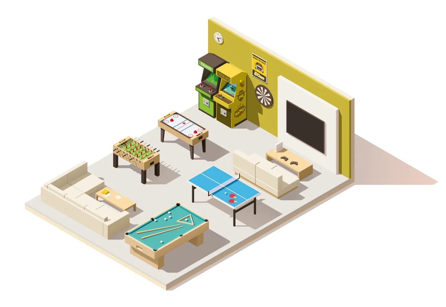 Ontwerp gameroom als relaxruimte op kantoor