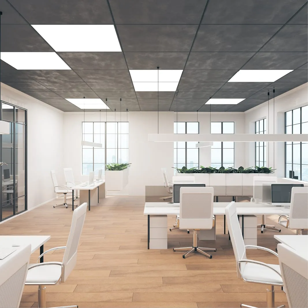 Een 3D render van een kantoorontwerp