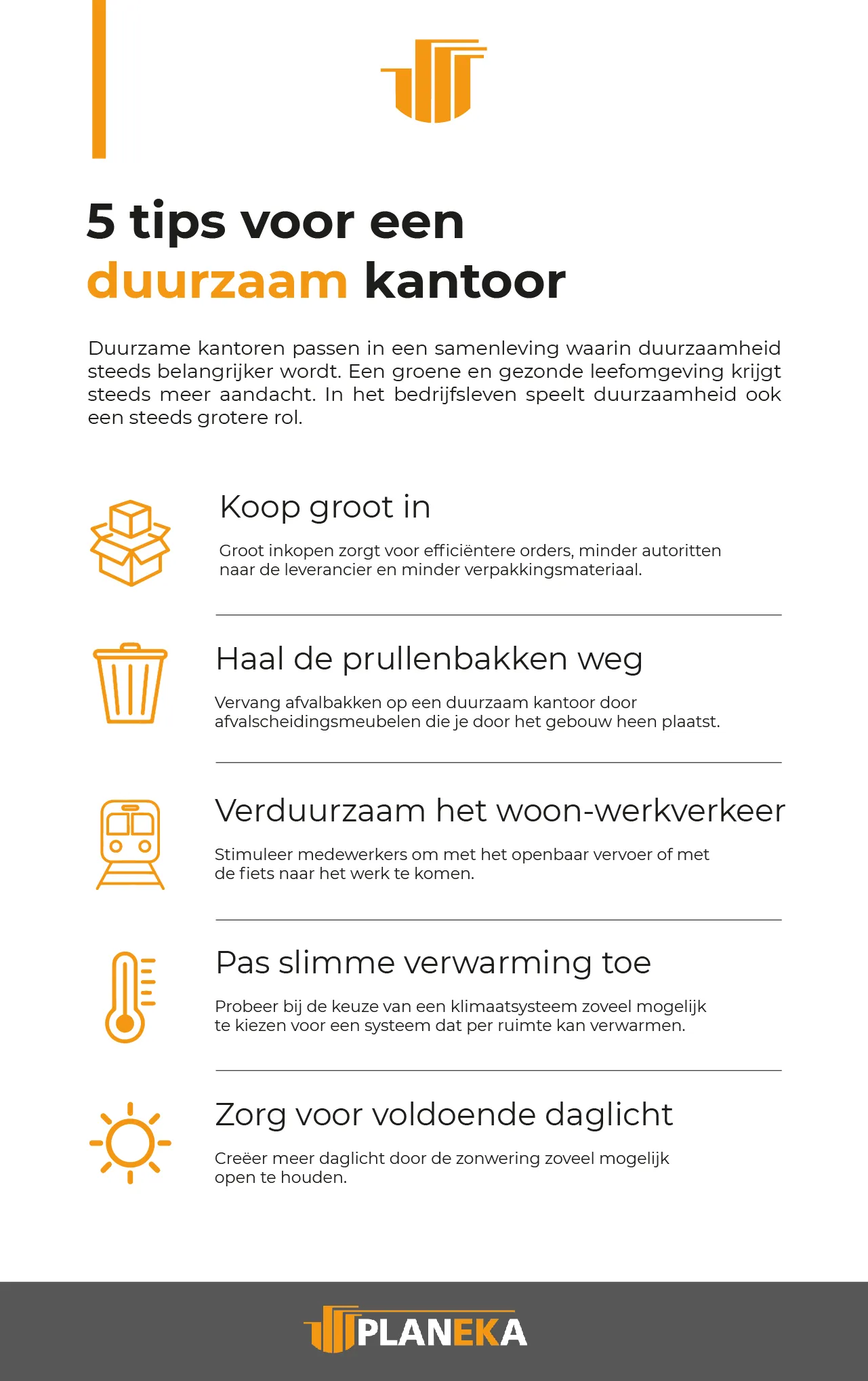 5 Tips Voor Een Duurzaam Kantoor - Planeka
