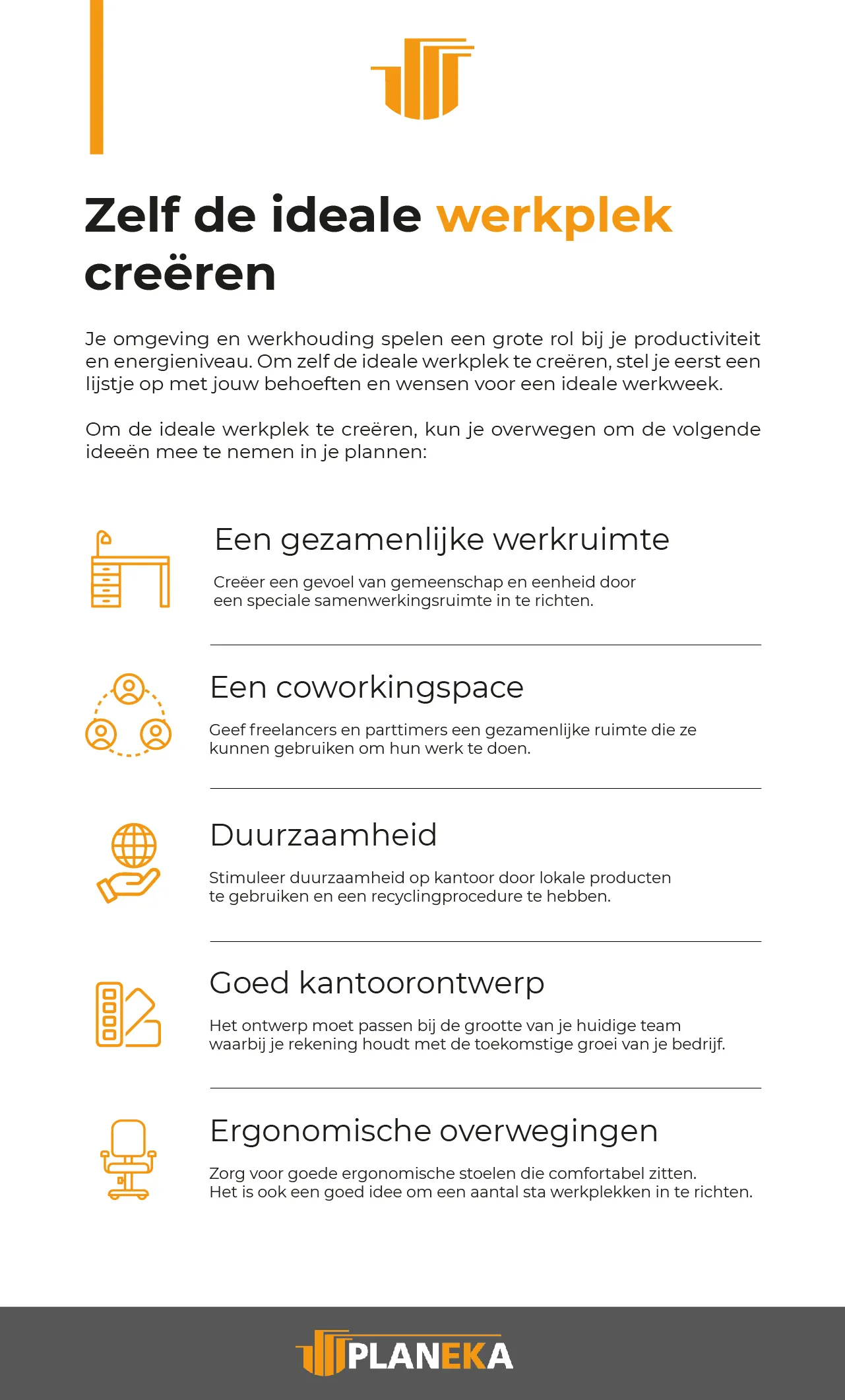 Ideale werkplek infographic