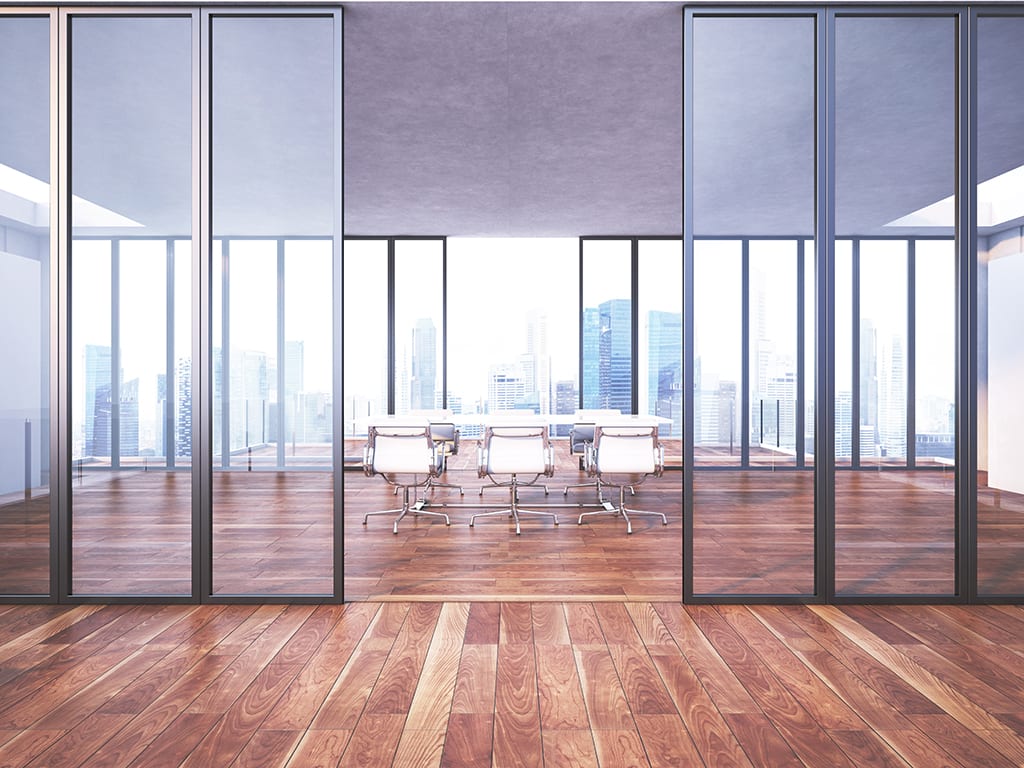 Modern 3D render kantoor